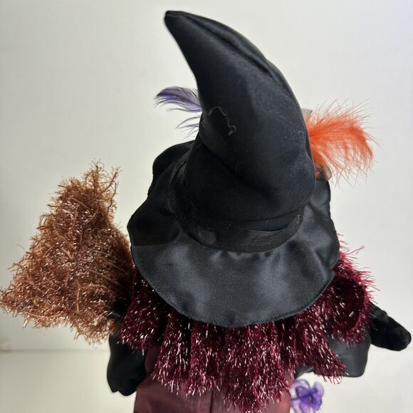 Vintage Dan Dee Collectors Choice Witch Table Top Tree Purple Dress Bat Broom - Picture 8 of 12